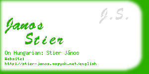 janos stier business card